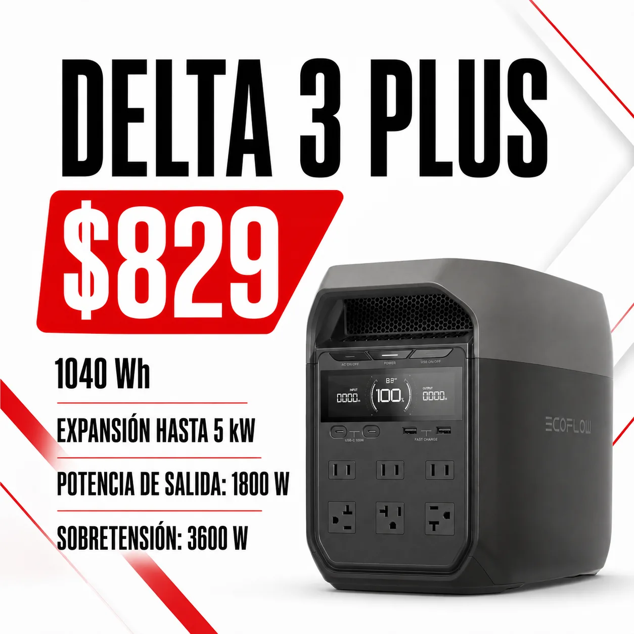 EcoFlow Delta 3 Plus - generador solar para Cuba