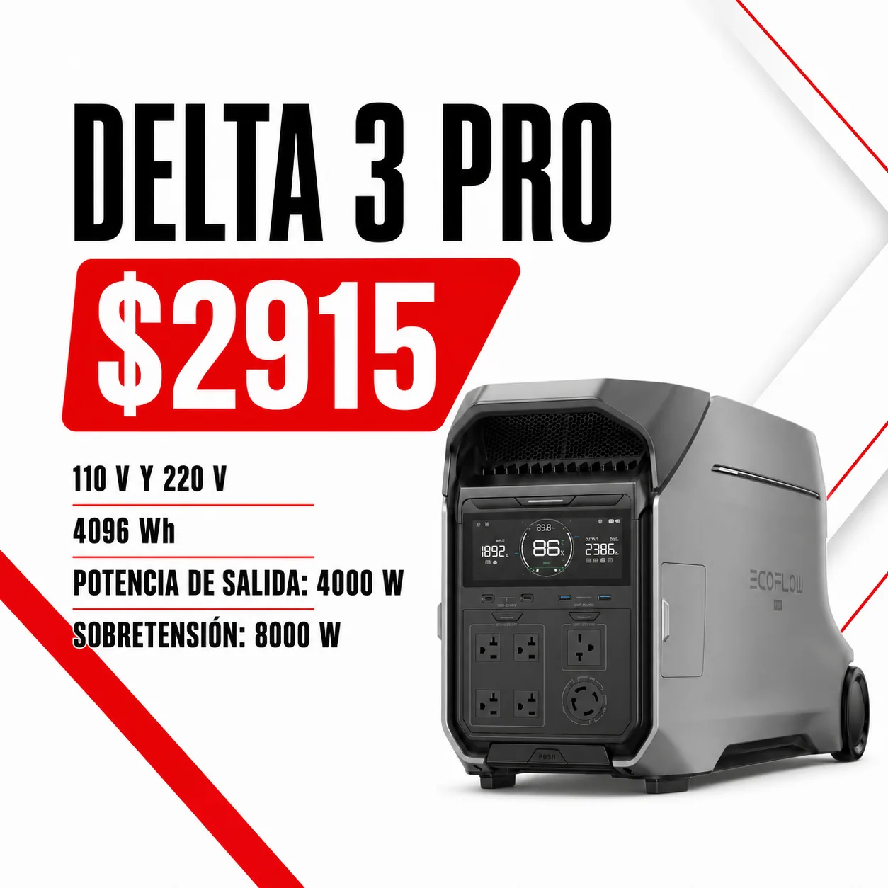 EcoFlow Delta 3 Pro - generador solar para Cuba