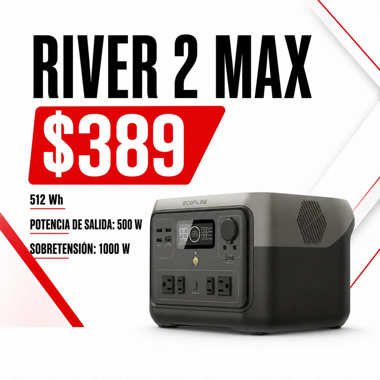 EcoFlow River 2 Max - generador solar para Cuba